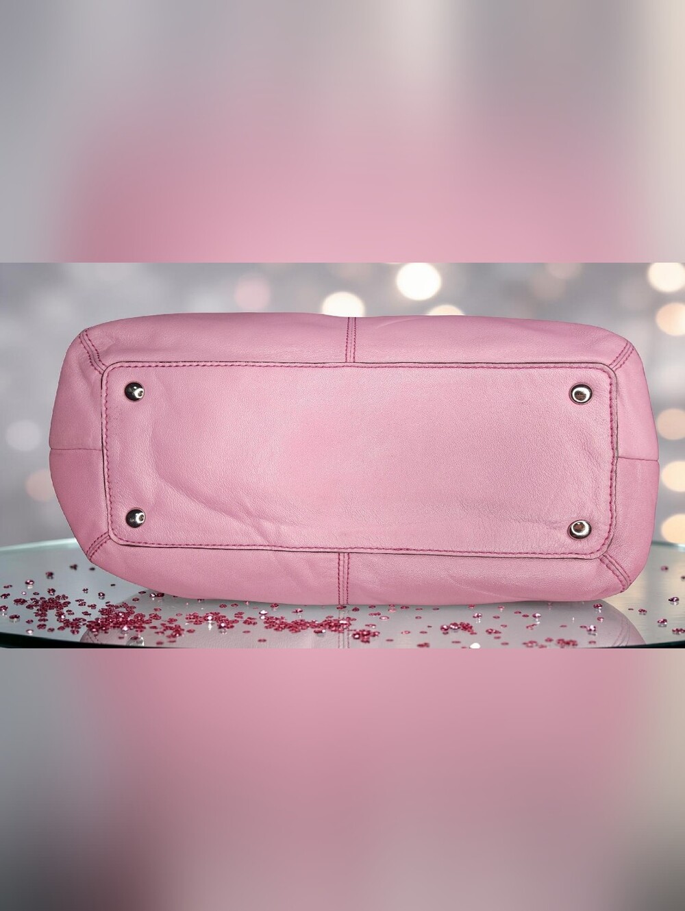 Y2K Vintage Coach Soho Pleated Leather Shoulder Bag In Pink Style number F13732 - Picture 5 of 16